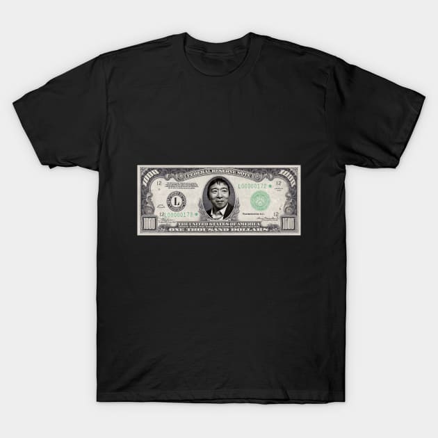 Andrew Yang 2020 thousand dollar bill T-Shirt by kdubdesigns